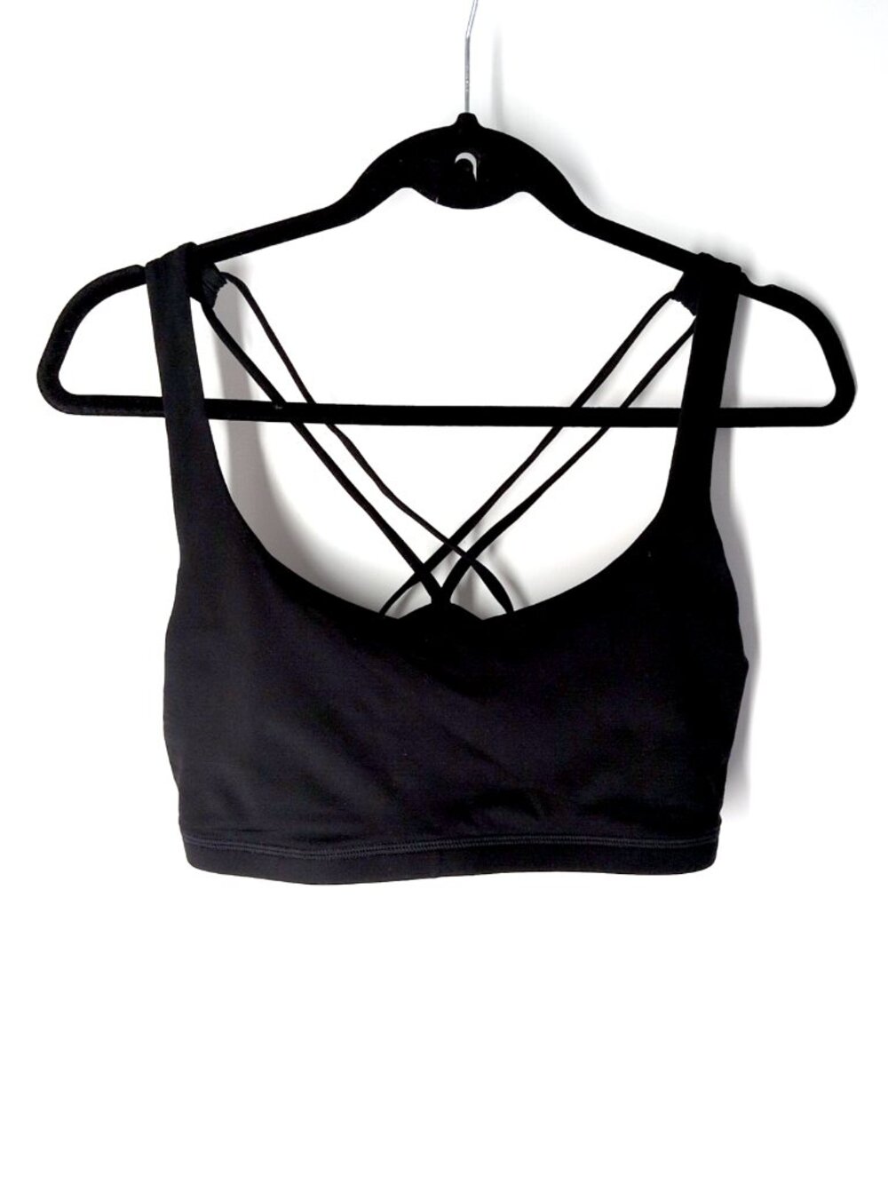 CRZ Yoga Nakedfeel Cross Back Low Cut Bra black XL strappy